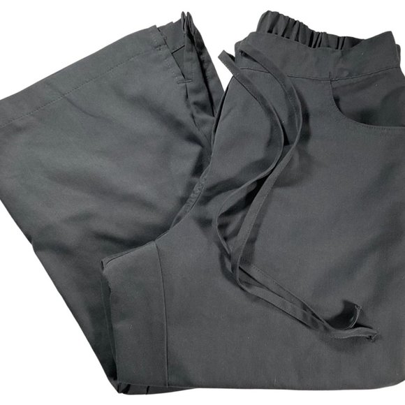 Ladies Small - Dark Grey Cargo Scrub Pant w/ Waist Tie - Picture 1 of 3